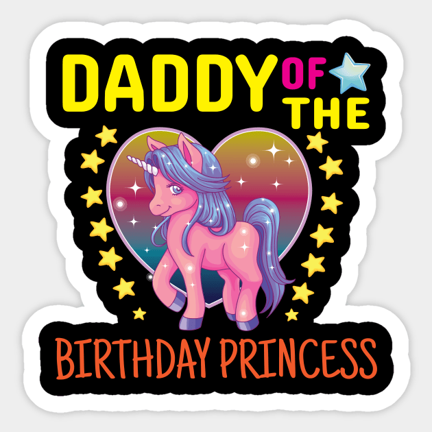 Daddy Birthday girl Unicorn design Sticker by Anonic